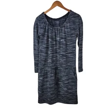 LOFT size Small Sweater Dress Stretch Athleasure Ann Taylor pockets casual gray