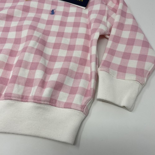 Polo Ralph Lauren Girls 3T Pullover Pink Check Sweatshirt Long Sleeve - Picture 2 of 8