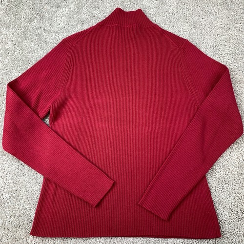 Petite Sophisticate Knit Mock Neck Sweater Women's Large Dark Raspberry - Picture 3 of 6