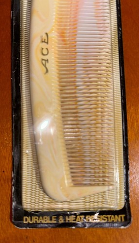 Vintage ACE 4.75" Orange Swirl Pocket Comb No. 02 in Original Package USA - Picture 5 of 8