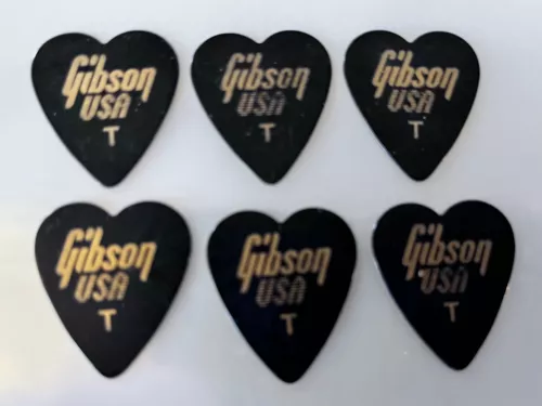 Gibson GG-80T "Heart" Thin Picks Vintage & Rare (pak of 6 picks)