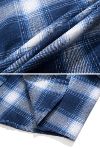 Camisa de franela a cuadros ligera informal de algodón manga larga primavera otoño para hombre - Imagen 8 de 73