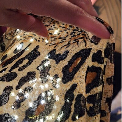 Vintage 90s Y2K Leopard Print Top Womens Small Scene Glam