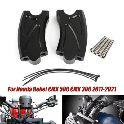 Black Handlebar Riser Lift Kit Clamps For Honda Rebel CMX500 CMX300 2017-2021
