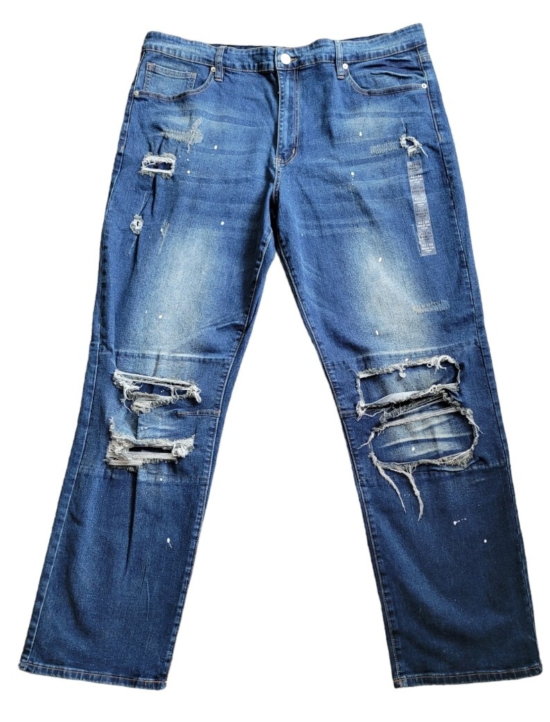 Rue21 Premium Mens Supreme Flex Jeans Loose Fit distressed 42/34 
