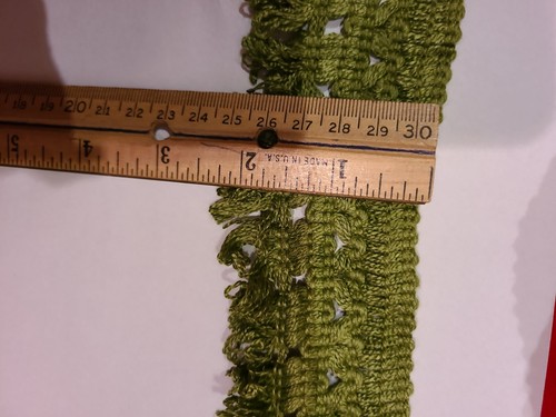 Vintage 15 YDS Boho Fringe trim Green 2.25" Upolhstery Crafts Xmas Upholstery - Picture 5 of 6
