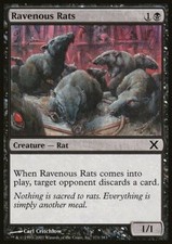Magic the Gathering MTG Ravenous Rats (171) Tenth Edition   LP