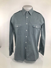 CHRISTIAN DIOR - Embroidered Logo EPAULETS Plaid Check Mens Lg Shirt - EXCELLENT