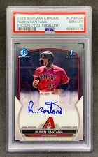 2023 Bowman Chrome RUBEN SANTANA Dbacks Prospect 1st Auto Gem Mint PSA 10