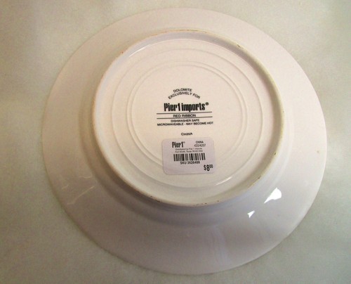 Plato de ensalada de postre Pier 1 Imports cinta roja en laurel 8,2"💙 - Imagen 2 de 2