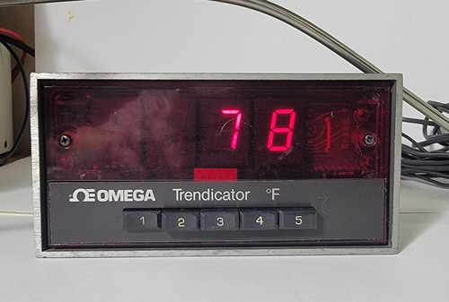 Omega Trendicator 402A, 5 inputs, C/F via dip, 2x12ft thermocouple leads - VIDEO - Picture 2 of 7