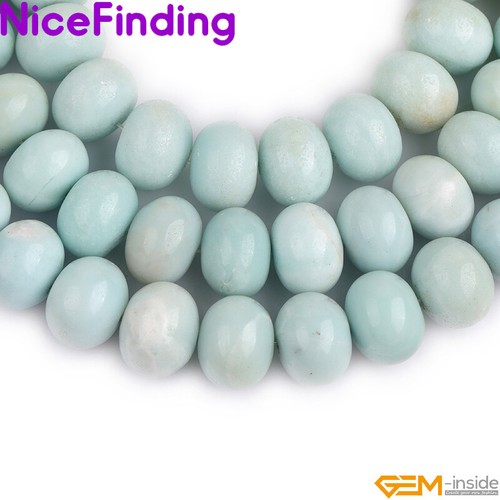 Rondelle naturali amazzonite blu distanziatore sfaccettato pietre preziose perline creazione gioielli 15" - Foto 31 di 33