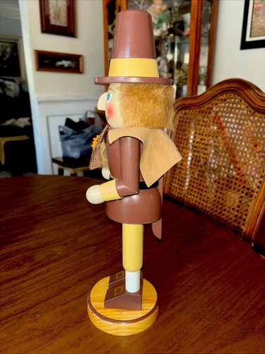 Thanksgiving Truthahn Jäger Pilger Holz 14,5" NUSSKNACKER Neu Neu mit Etikett - Bild 2 von 7