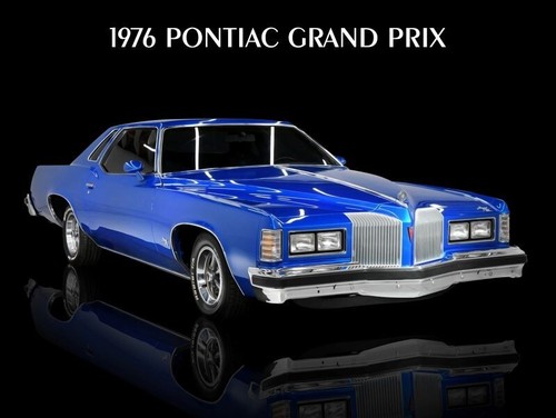 1976 Pontiac Grand Prix in Blue New Sign: 18 x 24" USA STEEL XL Size - 第 1/1 張圖片