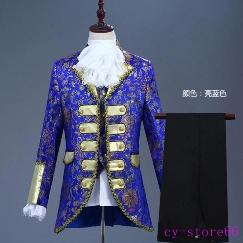 Средневековый король принц пальто брюки костюм комплект мужской реконструкции театр костюм косплей - Изображение 4 из 4