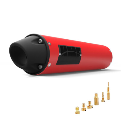 HMF Suzuki LTZ 400 Slip On Exhaust Red w/Bkout Euro + Jets (03-08)