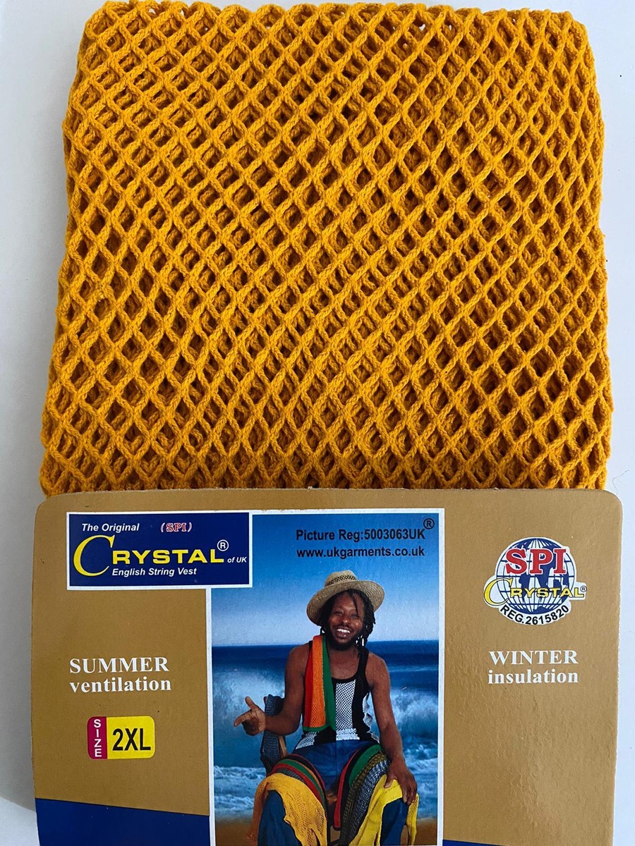 CRYSTAL THE ORIGINAL ENGLISH STRING VEST (RASTA) クリスタル メッシュベスト タンクトップ 網 ...