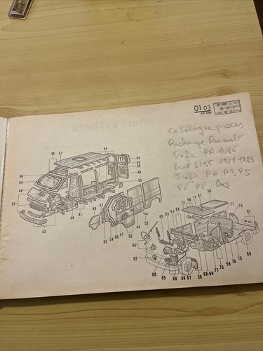 Catalogue pieces Rechanges RENAULT TRAFIC PR 1086 PART LIST 1981 1983 TRAFIC PA - Imagen 2 de 13