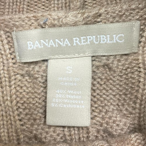 Banana Republic Pullover Damen klein Zopfmuster Wolle Fischer Rollkragen Trichter - Bild 2 von 5