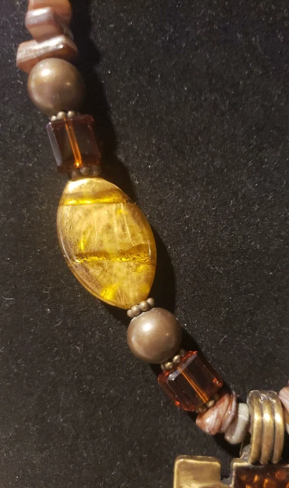 COLLAR PREMIER DESIGNS PIEDRA Y CERÁMICA 18" CON COLGANTE DE 2", GUC Foto 4 de 4