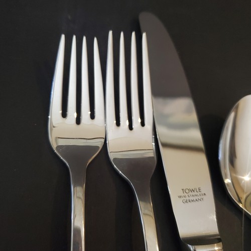 Towle Silver Woodlily Wood Lily Stainless Germany 5pc Set Dinner Fork Spoon - Picture 2 of 8