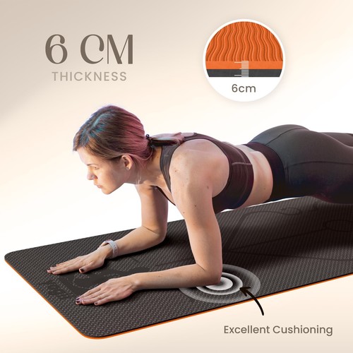 Yoga Mat Non Slip 6mm Thick Exercise Mat for Men and Women Home Gym Workout UK - Picture 28 of 87