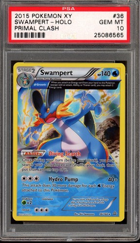 2015 Pokemon XY Primal Clash Swampert Holo #36 PSA 10 Gem Mint