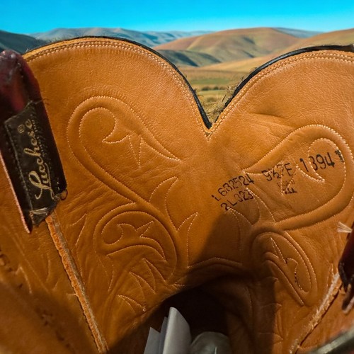 Lucchese Etiqueta Negra El Paso Hecho a Mano 1992 L6825.24 Talla 9.5-EE Becerro Negro 507-10733 - Imagen 3 de 10