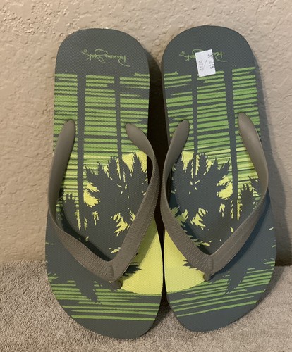 PANAMA JACK Mens Flip Flops Gray Green 
