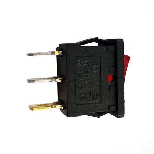 3 Pin ON/OFF Toggle SPST Rocker Switch Red 240v 6a/125 10a - Picture 2 of 4