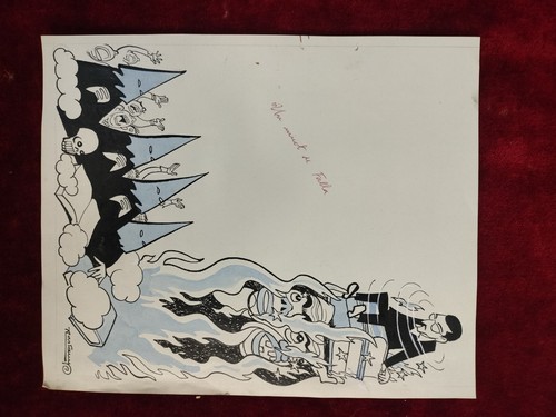 LOT DE 12 DESSINS POUR ILLUSTRATION. CASTANY, JIP ET AUTRES. ENCRE. ESPAGNE. XX - Imagen 11 de 14