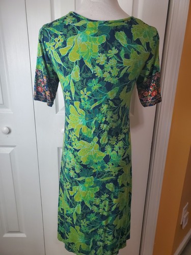 Vestido para mujer Johnny Was talla pequeña verde floral - Imagen 7 de 12