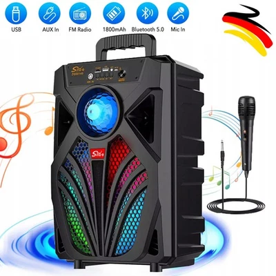 2000W Tragbarer Bluetooth 5.0 Lautsprecher Stereo Subwoofer Musikbox Radio USB - Bild 1 von 4