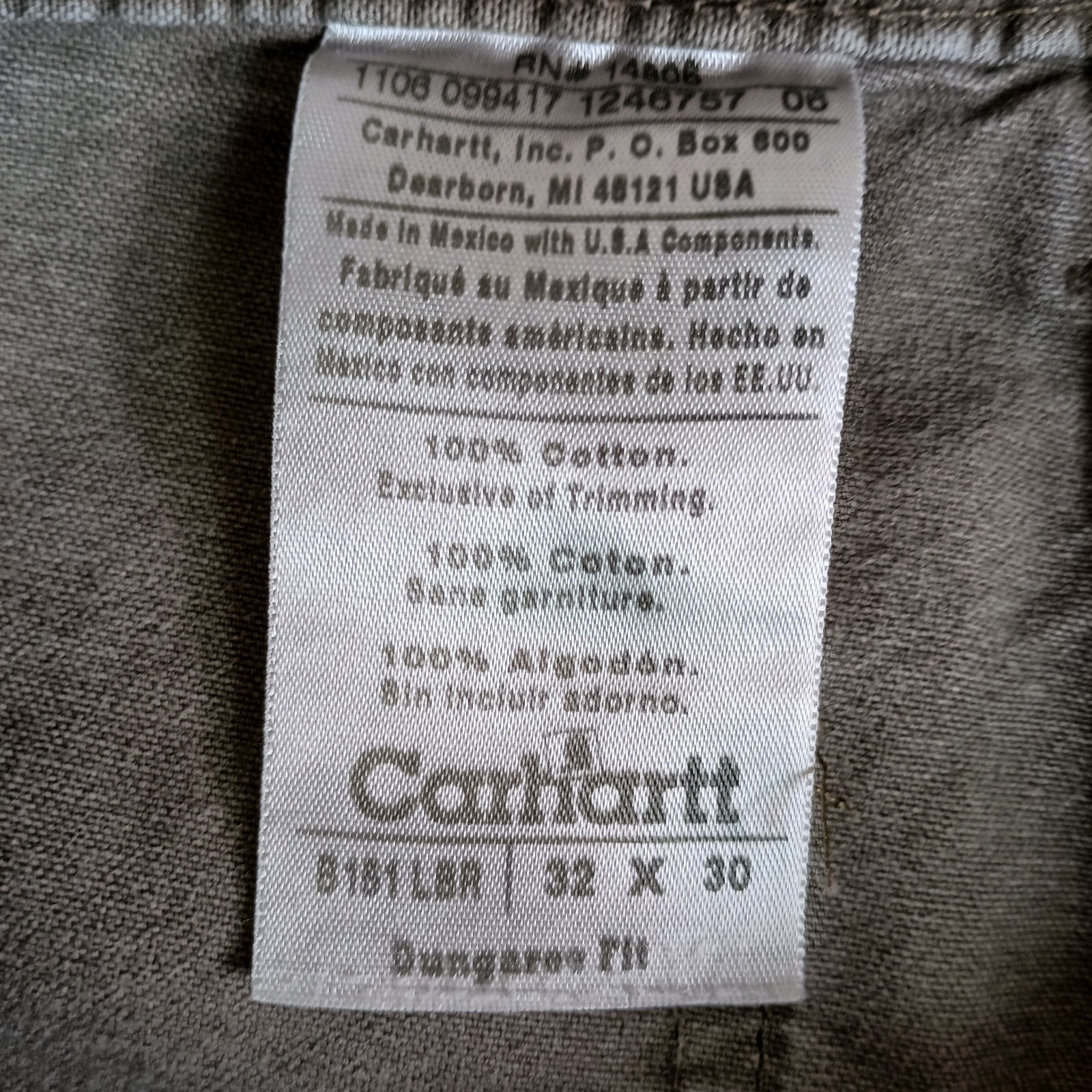 Carhartt Men’s 32x30 Carpenter Canvas Utility Frayed Hem Outdoor Pants Fit 30x29 thumbnail 2