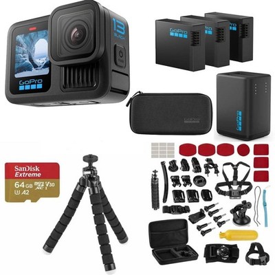 GoPro HERO13 Black Extended Power Bundle - Includes Dual Battery Charger, 3 Endu