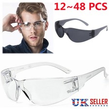 Safety Glasses Eye Protection Anti Dust Work Lab Clear PPE Spectacles Eyewear UK