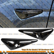 For 2023-2025 Tesla Model X HW 4.0 Full Carbon Fiber Side Camera Cover Cap Trim