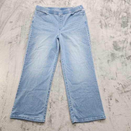 J.Jill PureJill Indigo Jeans Damen M TALL Blau Pull On Wide-Leg Crop Stretch