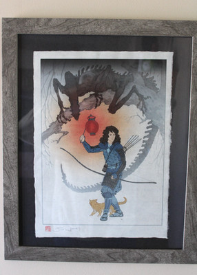 UNSEEN FEAR Jed Henry Giclee Print Mondo HM Paper Aliens Ripley & Jonesy Framed