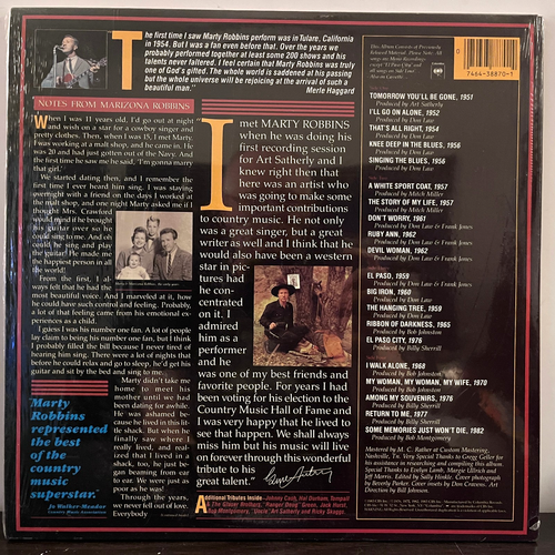 MARTY ROBBINS - A Lifetime Of Song (Greatest Hits) - 12" Vinyl Record 2xLP - EX - Picture 2 of 4