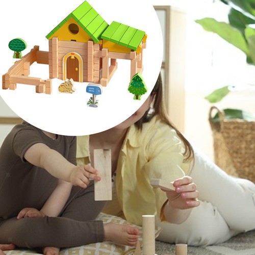 Wooden Building Blocks Mortise and Tenon Stacking Blocks for Children Gift - Picture 3 of 6
