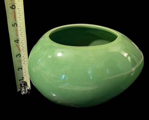 Vintage MCM Haeger Vase Planter Oval UFO Egg Shaped Lime Green Ceramic USA - Picture 10 of 15