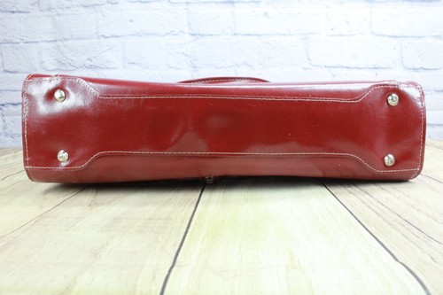 McKlein Red Shine Leather 15” Laptop Briefcase Double Shoulder Strap - Afbeelding 6 van 11