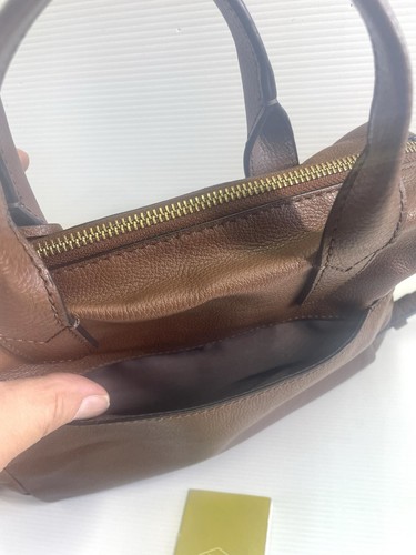 FOSSIL Brown Leather Crossbody Or Tote Adjustable Strap Ladies Handbag Brown. - Picture 7 of 16