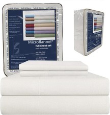 Micro Flannel Sheets Set, Full-Size Sheet Set Having 16" Deep Pocket, Soft Sh...