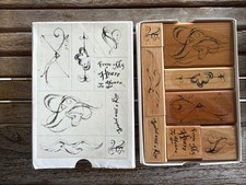 Valentine's Day Wood Mount Stamp Set of 8 Dream Impressions "From My Heart"