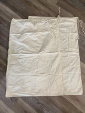 Lot of 2 Vintage Cotton Canvas Laundry Bags 45"x 31" White