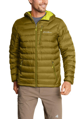 Eddie Bauer Herren Jacke Downlight StormDown Daunenjacke mit Kapuze, Grün, S