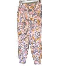 Anthropologie Saturday Sunday Flora Printed Joggers Tie Waist Colorful Sz XS