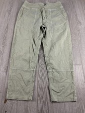 By Anthropologie Green Wide Leg Crop Flowy Lightweight Pants Sz 8 Inseam 25